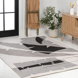 Spruce Coastal Vintage Abstract Palm Leaf Indoor/Outdoor Area Rug