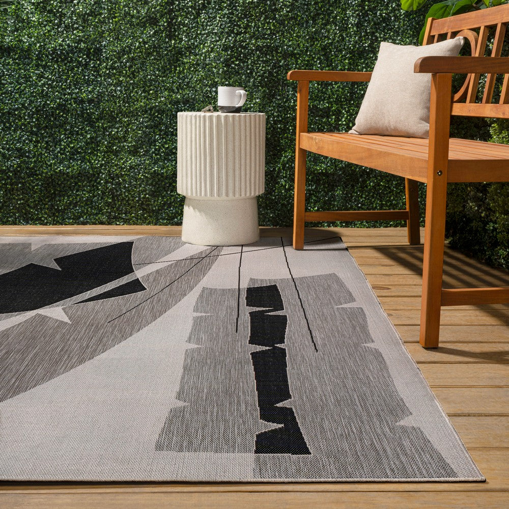 Spruce Coastal Vintage Abstract Palm Leaf Indoor/Outdoor Area Rug