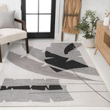Spruce Coastal Vintage Abstract Palm Leaf Indoor/Outdoor Area Rug