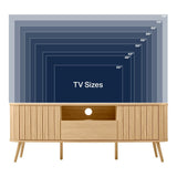 Shale 70 in. Farmhouse Curved TV Stand with Drawer and Storage Doors Fits TVs up to 75 in. with Cable Management