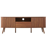 Shale 70 in. Farmhouse Curved TV Stand with Drawer and Storage Doors Fits TVs up to 75 in. with Cable Management