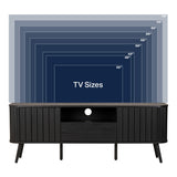 Shale 70 in. Farmhouse Curved TV Stand with Drawer and Storage Doors Fits TVs up to 75 in. with Cable Management