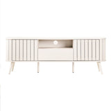 Shale 70 in. Farmhouse Curved TV Stand with Drawer and Storage Doors Fits TVs up to 75 in. with Cable Management