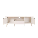 Shale 70 in. Farmhouse Curved TV Stand with Drawer and Storage Doors Fits TVs up to 75 in. with Cable Management