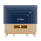 Bronte 59 in. Farmhouse Caned TV Stand with Drawer and Storage Doors Fits TVs up to 65 in. with Cable Management