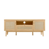 Bronte 59 in. Farmhouse Caned TV Stand with Drawer and Storage Doors Fits TVs up to 65 in. with Cable Management