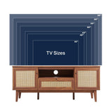 Bronte 59 in. Farmhouse Caned TV Stand with Drawer and Storage Doors Fits TVs up to 65 in. with Cable Management