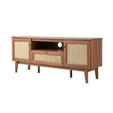 Bronte 59 in. Farmhouse Caned TV Stand with Drawer and Storage Doors Fits TVs up to 65 in. with Cable Management