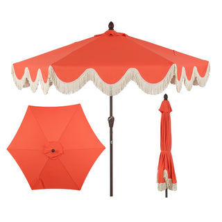 Gavin 9 ft. Classic Cottage Tassel Market Patio Umbrella