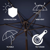 Gavin 9 ft. Classic Cottage Tassel Market Patio Umbrella