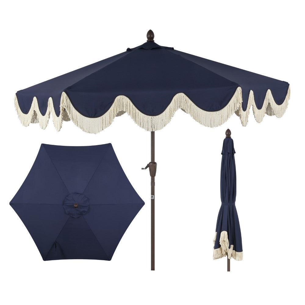 Gavin 9 ft. Classic Cottage Tassel Market Patio Umbrella