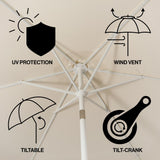 Gavin 9 ft. Classic Cottage Tassel Market Patio Umbrella