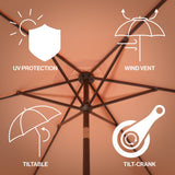 Gavin 9 ft. Classic Cottage Tassel Market Patio Umbrella