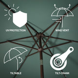 Gavin 9 ft. Classic Cottage Tassel Market Patio Umbrella