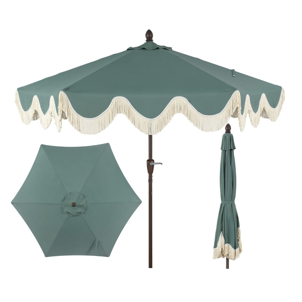 Gavin 9 ft. Classic Cottage Tassel Market Patio Umbrella