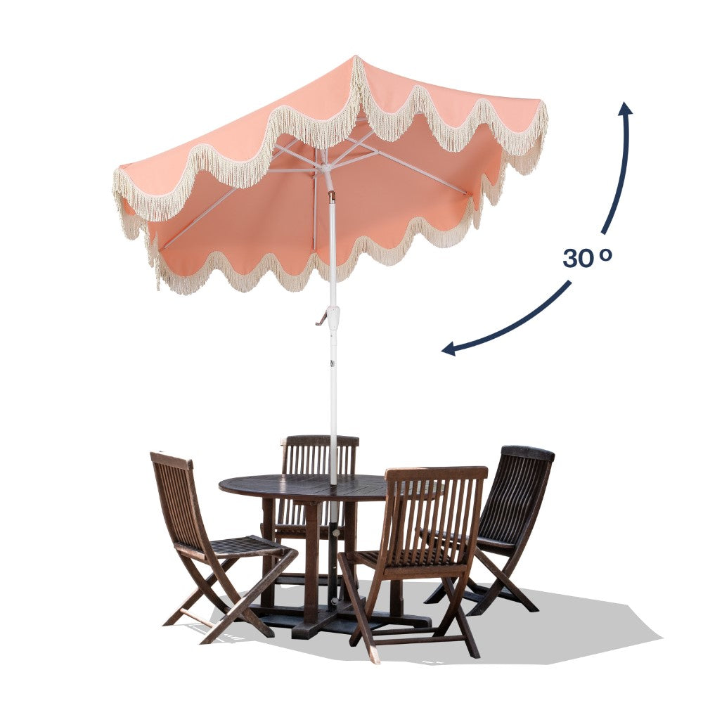 Gavin 9 ft. Classic Cottage Tassel Market Patio Umbrella