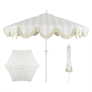 Gavin 9 ft. Classic Cottage Tassel Market Patio Umbrella