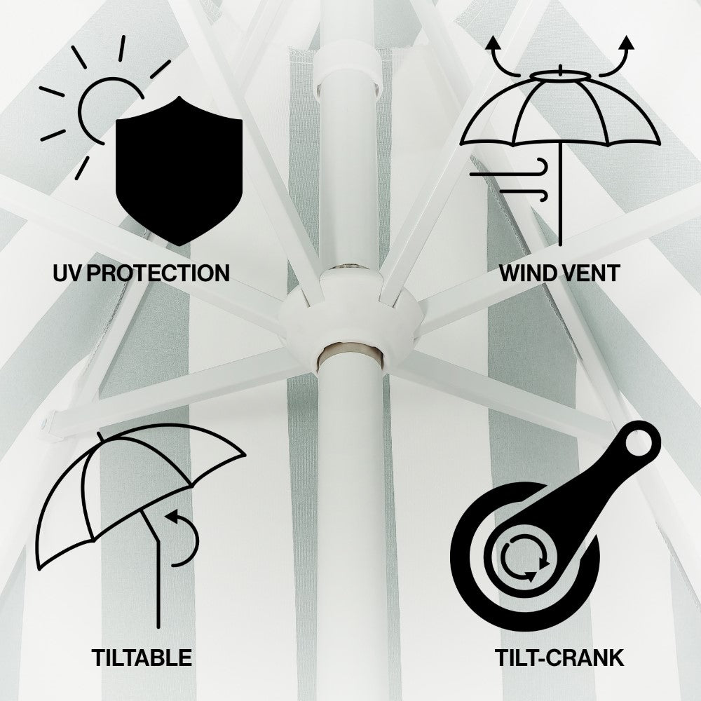 Gavin 9 ft. Classic Cottage Tassel Market Patio Umbrella