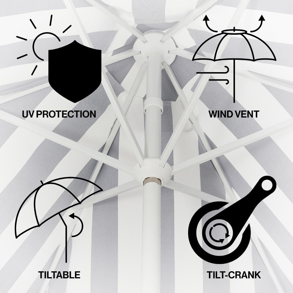 Gavin 9 ft. Classic Cottage Tassel Market Patio Umbrella