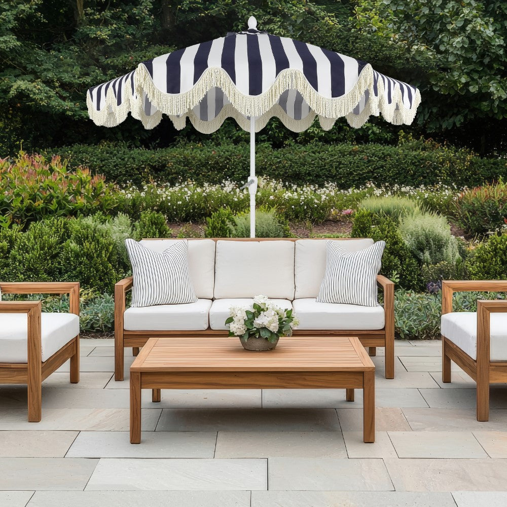 Gavin 9 ft. Classic Cottage Tassel Market Patio Umbrella