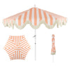 Coral Pink and White Stripe/Cream, White Pole