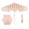 Coral Pink and White Stripe/Cream, White Pole