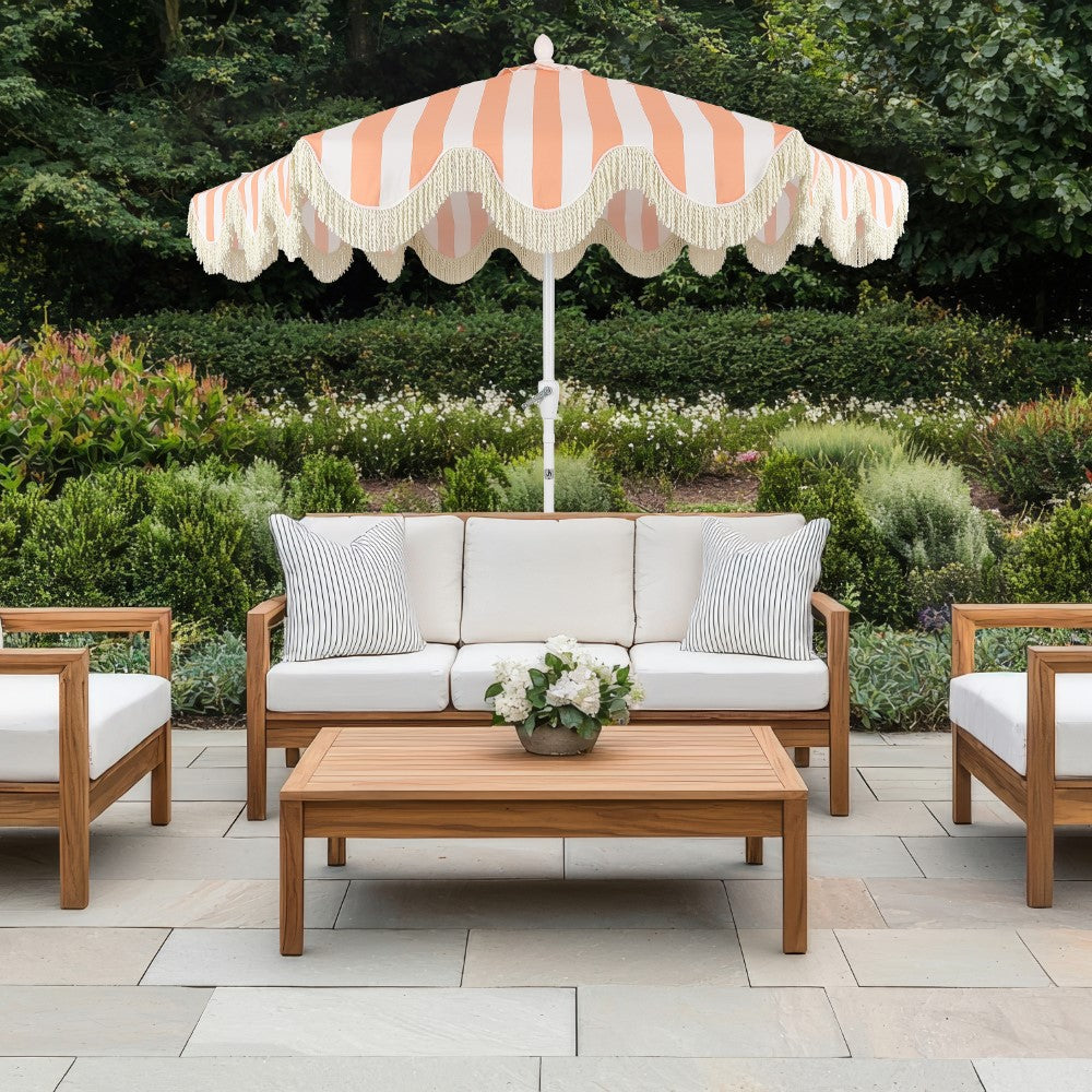 Gavin 9 ft. Classic Cottage Tassel Market Patio Umbrella