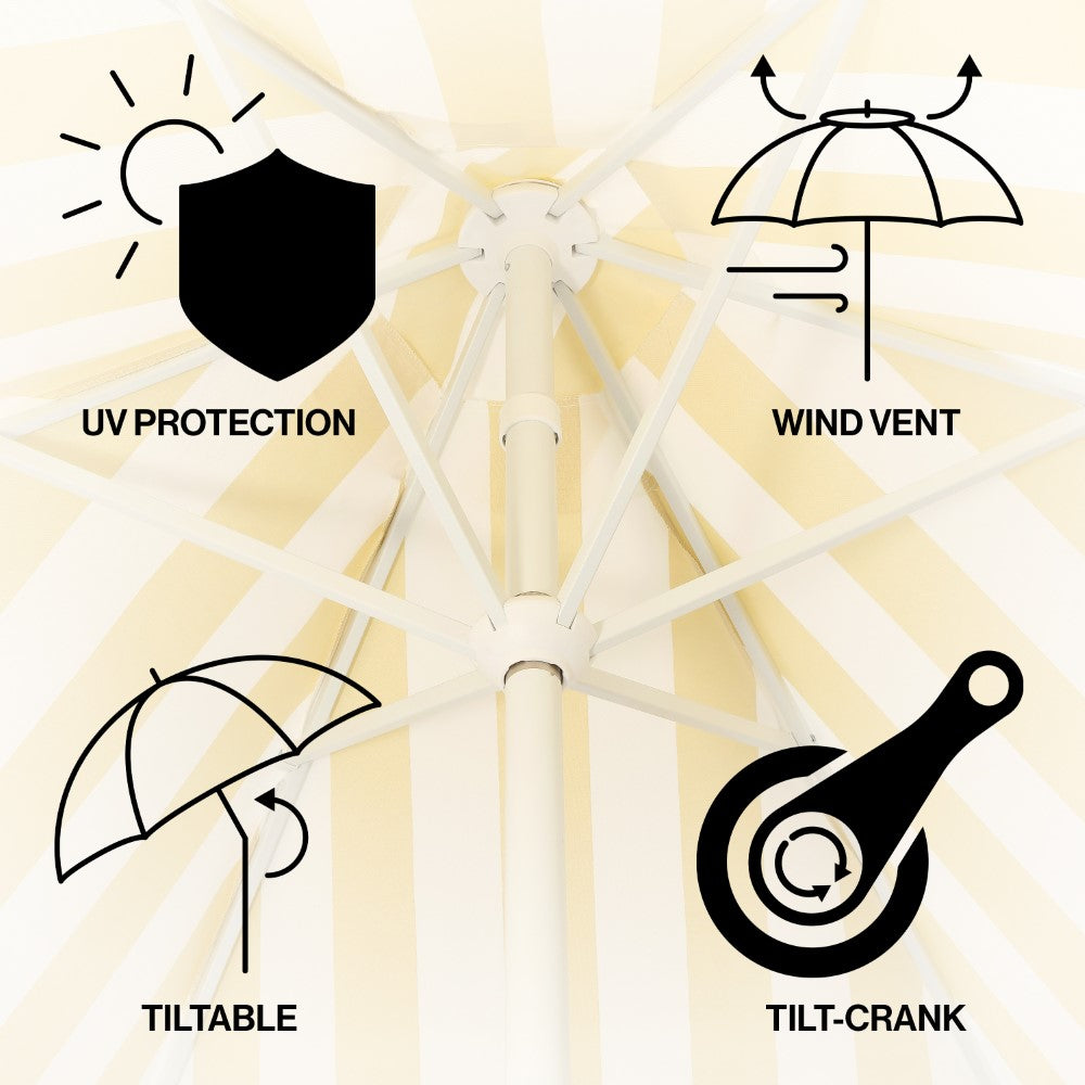 Gavin 9 ft. Classic Cottage Tassel Market Patio Umbrella