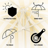 Gavin 9 ft. Classic Cottage Tassel Market Patio Umbrella