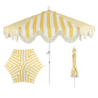 Gavin 9 ft. Classic Cottage Tassel Market Patio Umbrella