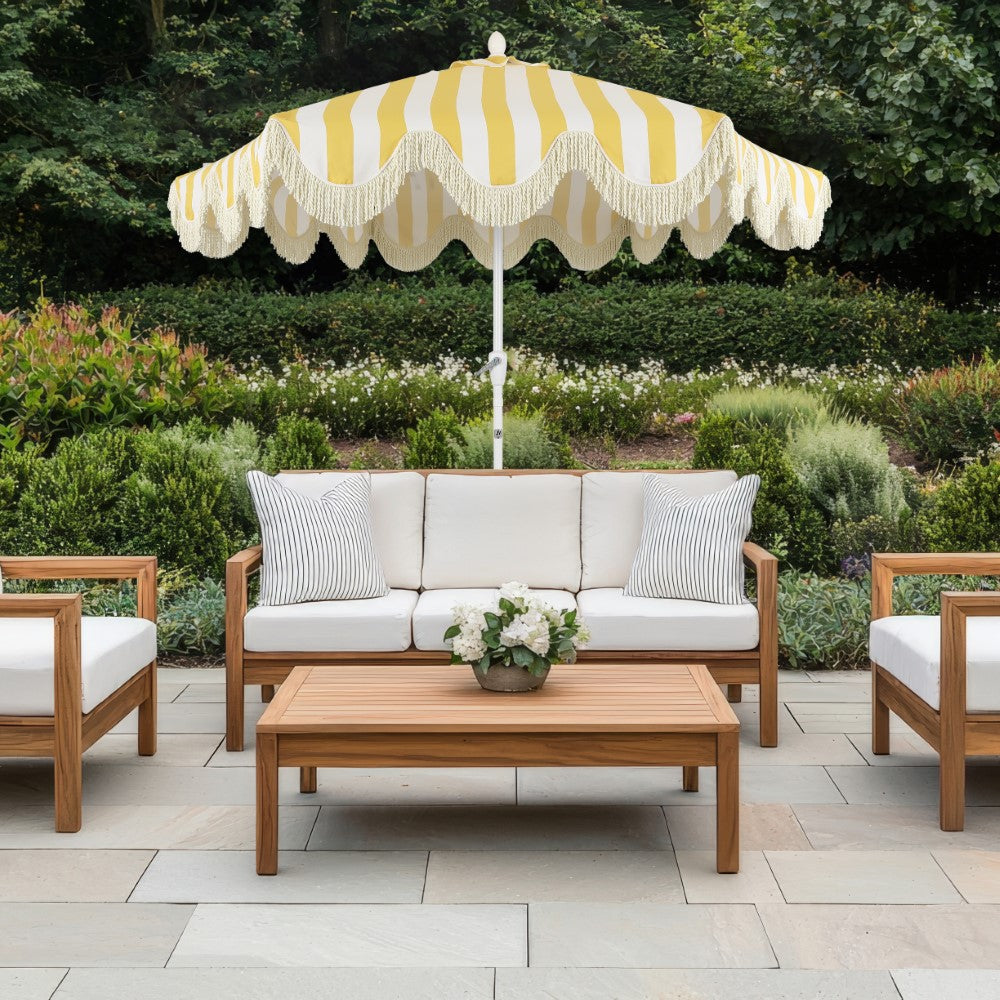 Gavin 9 ft. Classic Cottage Tassel Market Patio Umbrella