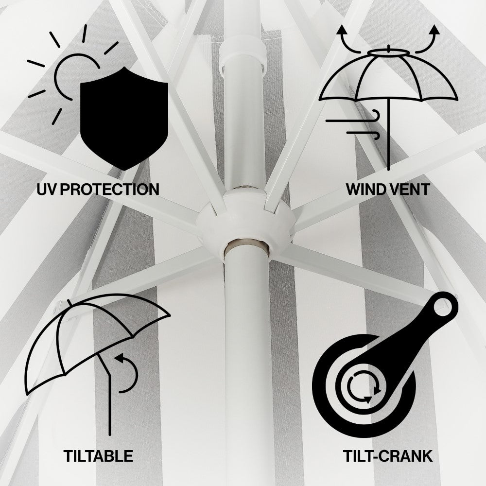Gavin 9 ft. Classic Cottage Tassel Market Patio Umbrella