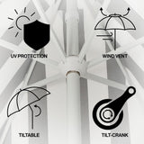 Gavin 9 ft. Classic Cottage Tassel Market Patio Umbrella