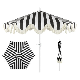 Gavin 9 ft. Classic Cottage Tassel Market Patio Umbrella
