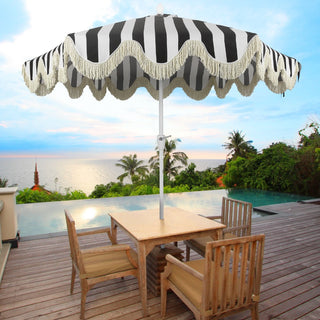 Gavin 9 ft. Classic Cottage Tassel Market Patio Umbrella