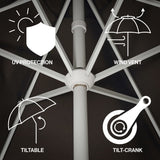 Gavin 9 ft. Classic Cottage Tassel Market Patio Umbrella
