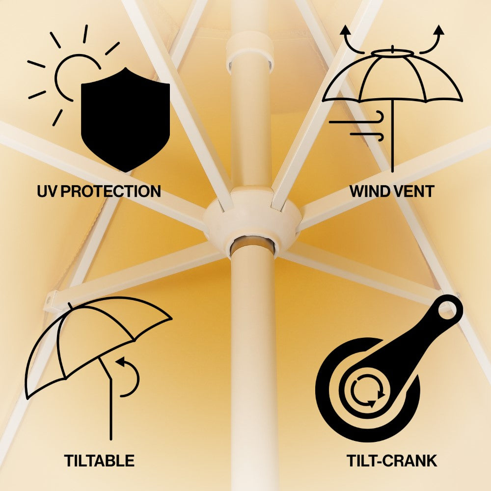 Gavin 9 ft. Classic Cottage Tassel Market Patio Umbrella