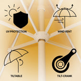 Gavin 9 ft. Classic Cottage Tassel Market Patio Umbrella