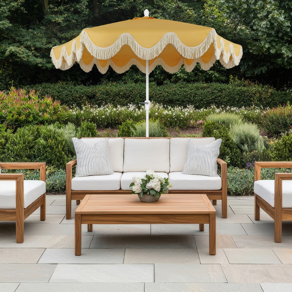 Gavin 9 ft. Classic Cottage Tassel Market Patio Umbrella