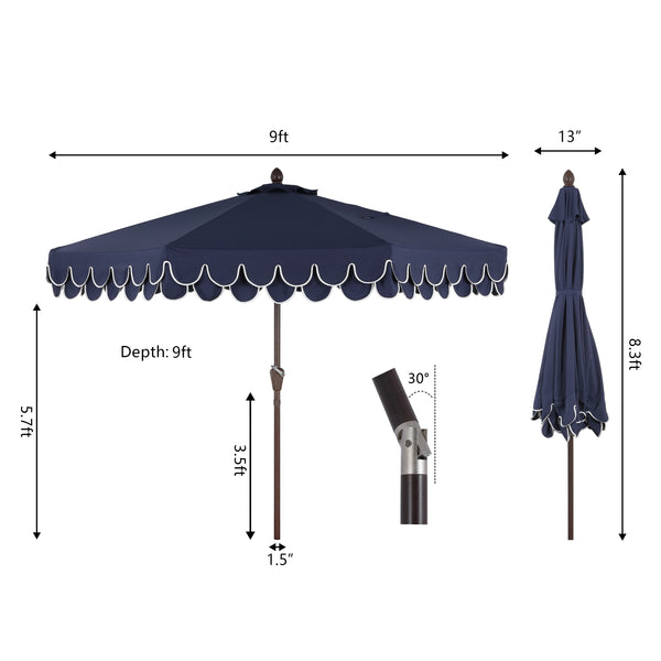 Dimension Image Navy/White, Dark Brown Pole