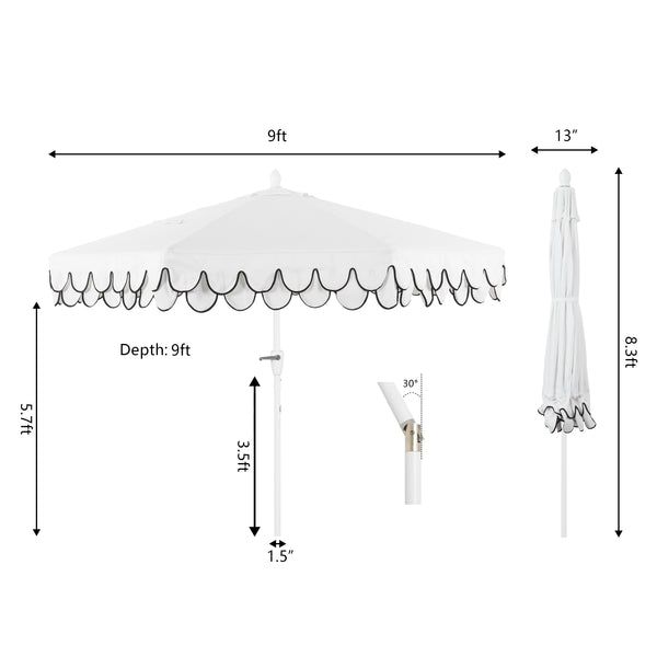 Dimension Image White/Black, White Pole