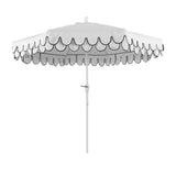 Hooli 9 ft. Classic MidCentury Scalloped Fringe Market Patio Umbrella