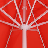 Hooli 9 ft. Classic MidCentury Scalloped Fringe Market Patio Umbrella