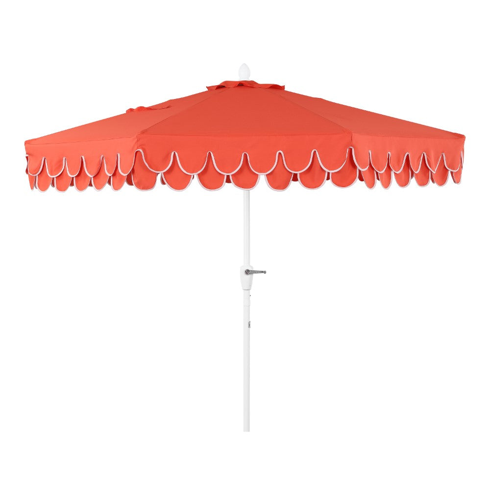 Hooli 9 ft. Classic MidCentury Scalloped Fringe Market Patio Umbrella