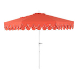 Hooli 9 ft. Classic MidCentury Scalloped Fringe Market Patio Umbrella