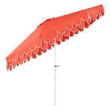 Hooli 9 ft. Classic MidCentury Scalloped Fringe Market Patio Umbrella