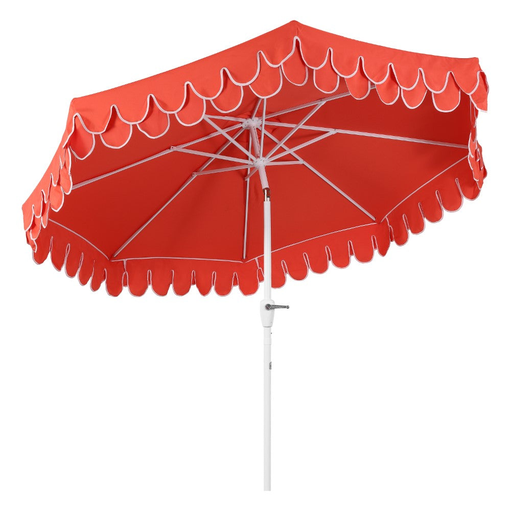 Hooli 9 ft. Classic MidCentury Scalloped Fringe Market Patio Umbrella