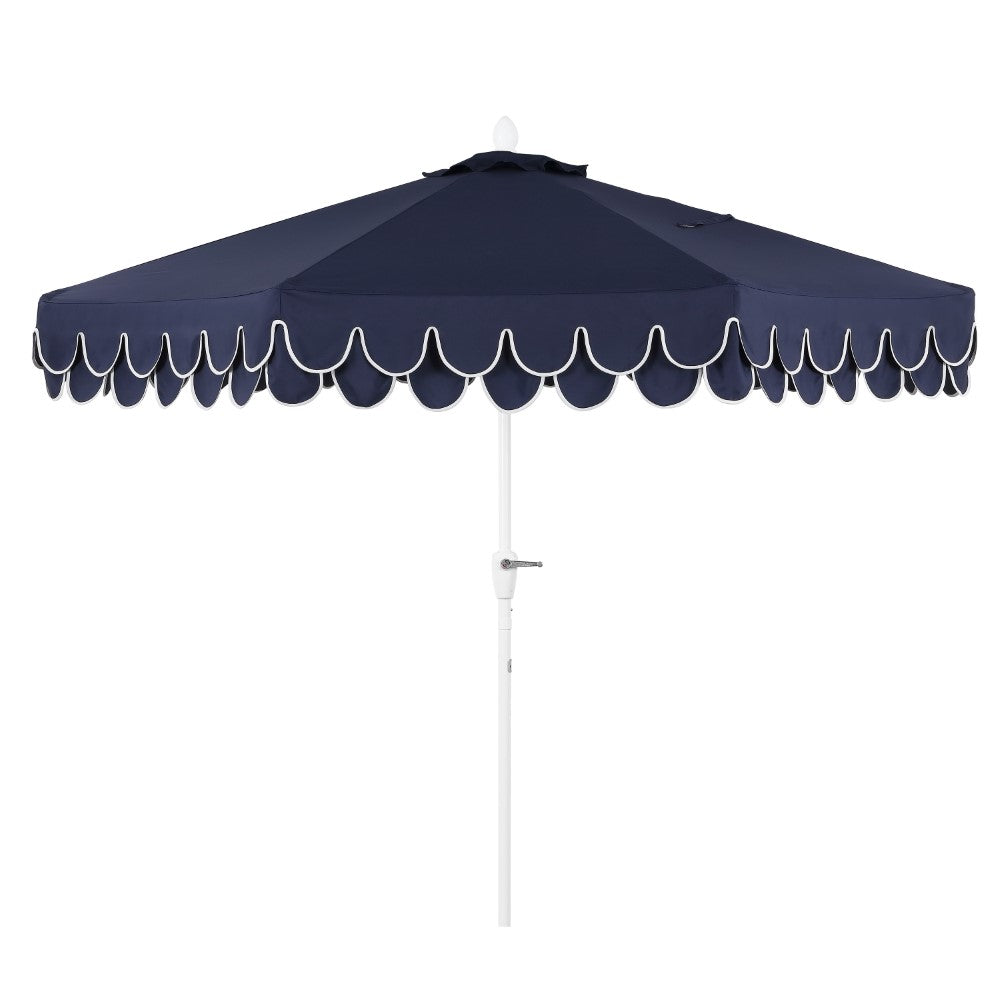Hooli 9 ft. Classic MidCentury Scalloped Fringe Market Patio Umbrella
