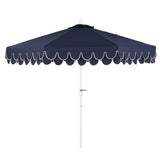 Hooli 9 ft. Classic MidCentury Scalloped Fringe Market Patio Umbrella