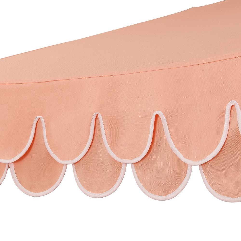 Hooli 9 ft. Classic MidCentury Scalloped Fringe Market Patio Umbrella